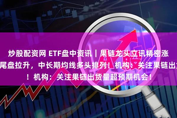 炒股配资网 ETF盘中资讯｜果链龙头立讯精密涨超1%，电子ETF尾盘拉升，中长期均线多头排列！机构：关注果链出货量超预期机会！