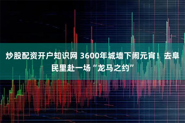 炒股配资开户知识网 3600年城墙下闹元宵！去阜民里赴一场“龙马之约”